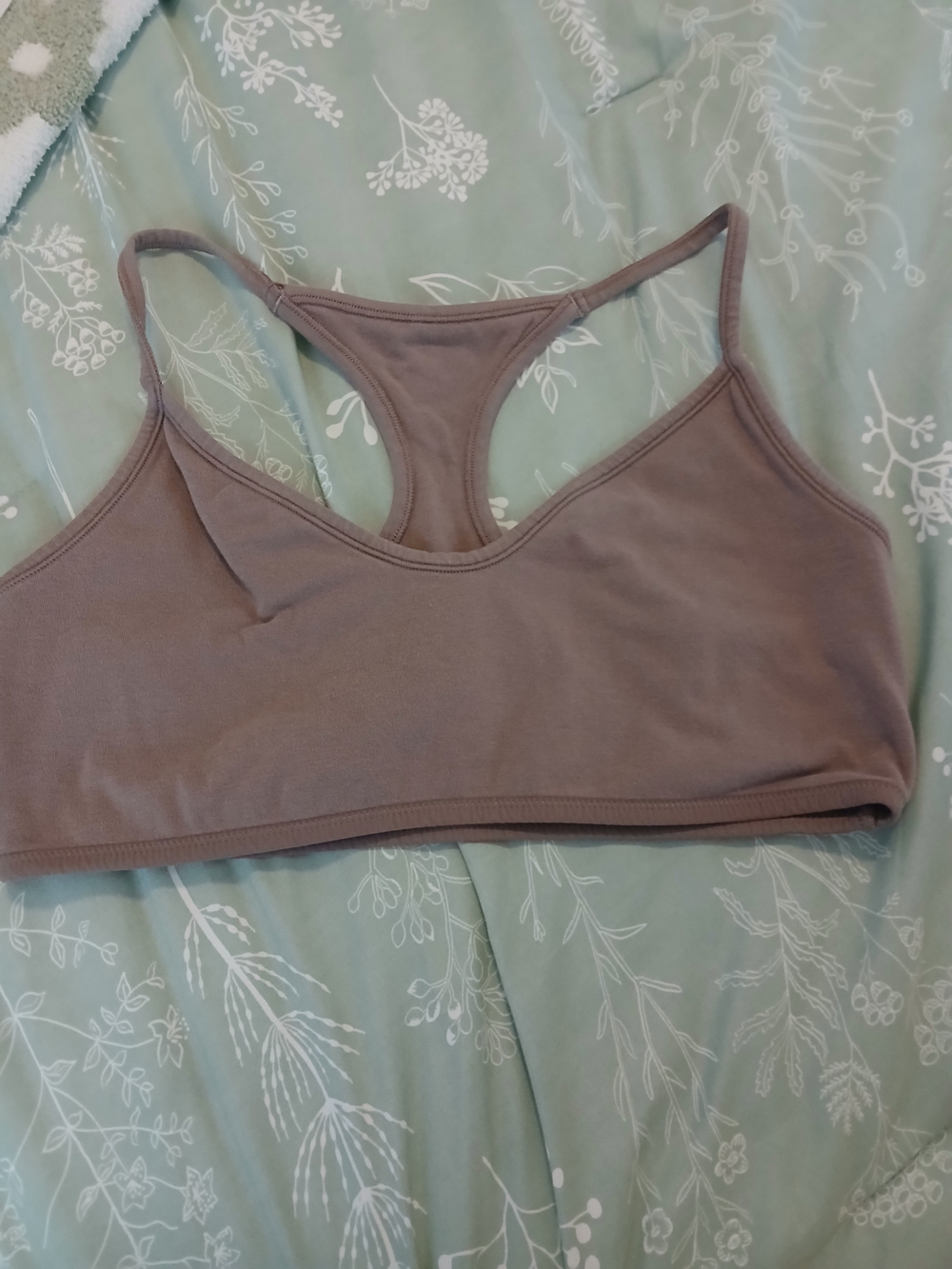 PINK Victoria's Secret Wireless Racerback Bralette in Taupe Mauve